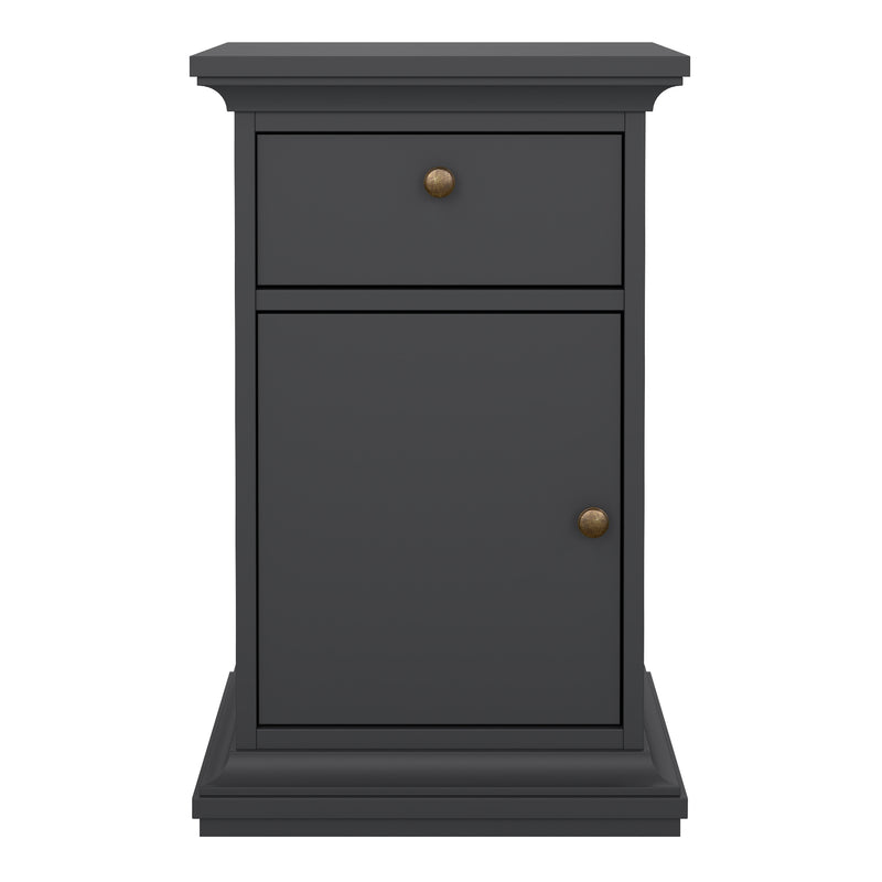 Paris Nightstand 1 Door + 1 Drawer in Matt Grey — view