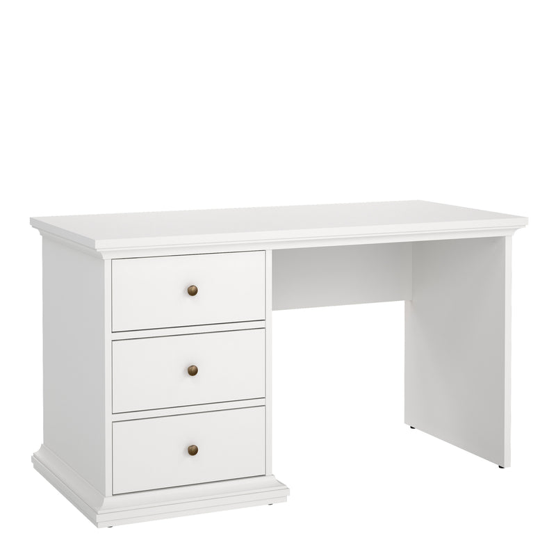 Paris Desk in White — front view