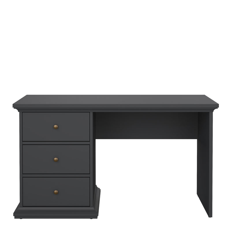 Paris Desk in Matt Grey — side angle