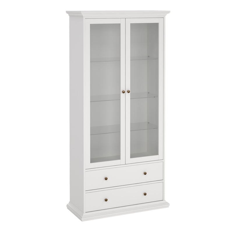 Paris China cabinet in White — front view
