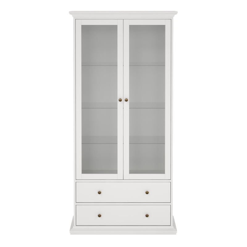 Paris China cabinet in White — side angle