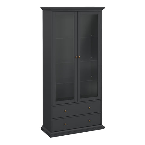 Paris China cabinet in Matt Grey — front view