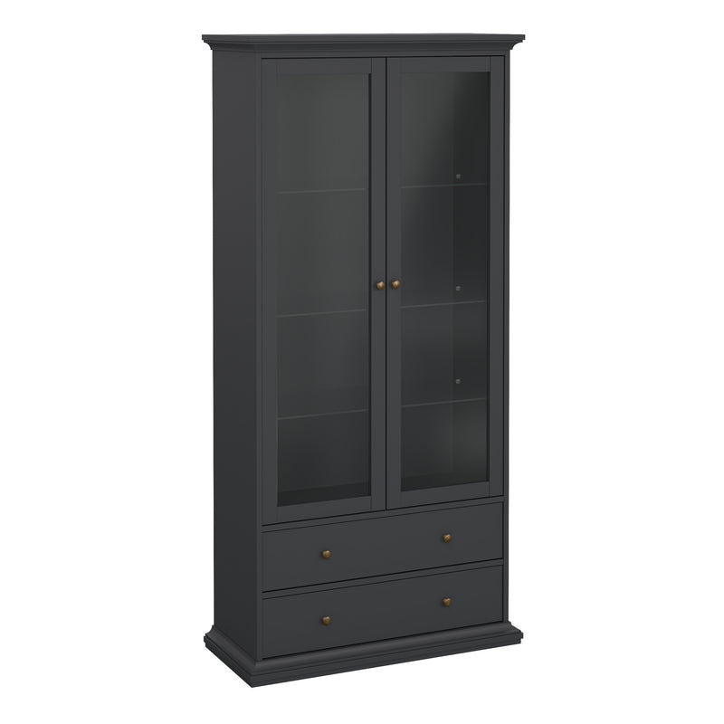 Paris China cabinet in Matt Grey — front view