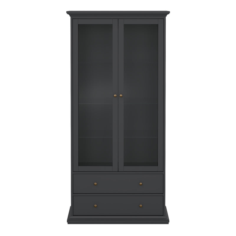Paris China cabinet in Matt Grey — side angle
