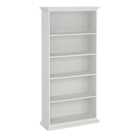 Paris Tall Bookcase in White — front view