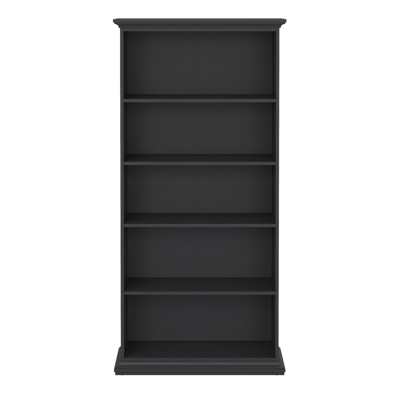Paris Tall Bookcase in Matt Grey — side angle