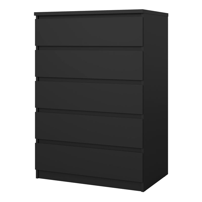Naia Chest of 5 Drawers in Black Matt — detail view