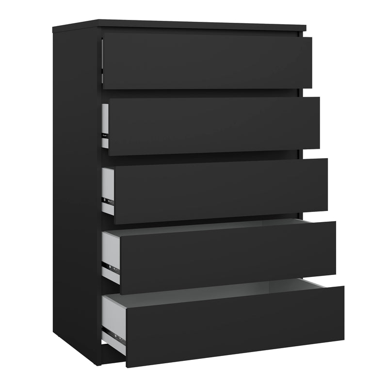 Naia Chest of 5 Drawers in Black Matt — alternative angle
