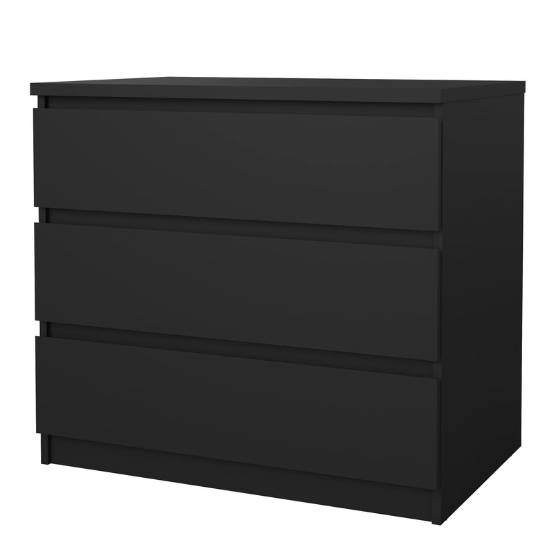 Naia Chest of 3 Drawers in Black Matt — detail view