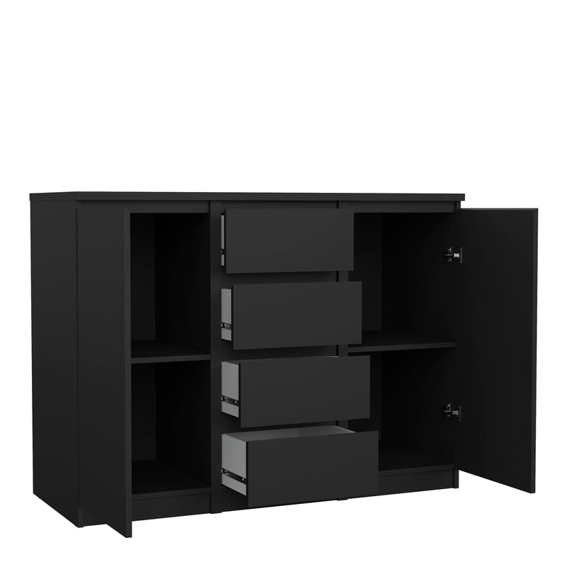 Naia Sideboard 4 Drawers 2 Doors in Black Matt — view