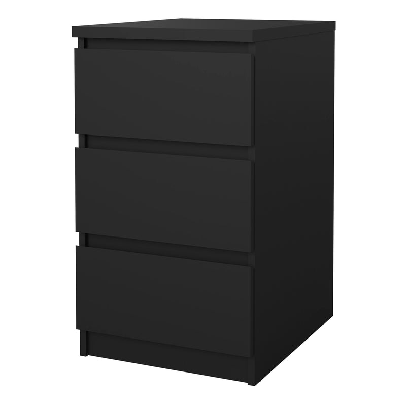 Naia Bedside 3 Drawers in Black Matt — detail view