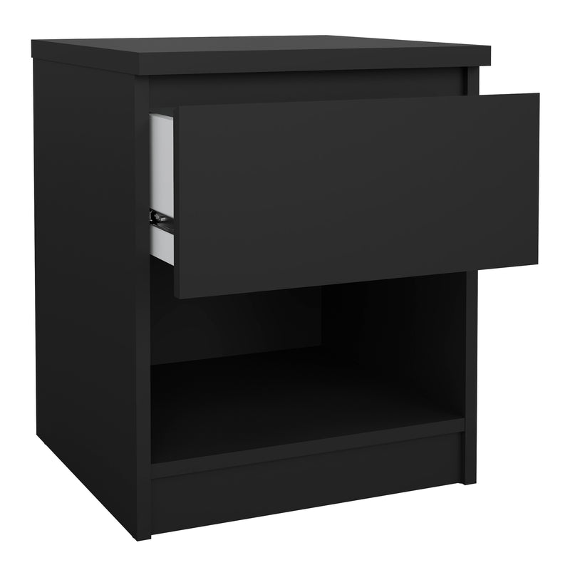 Naia Bedside 1 Drawer 1 Shelf in Black Matt — view