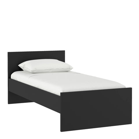Naia Single Bed 3ft (90 x 190) in Black Matt — front view
