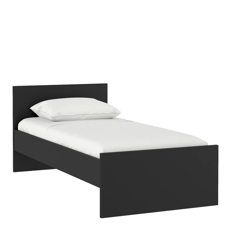 Naia Single Bed 3ft (90 x 190) in Black Matt — front view