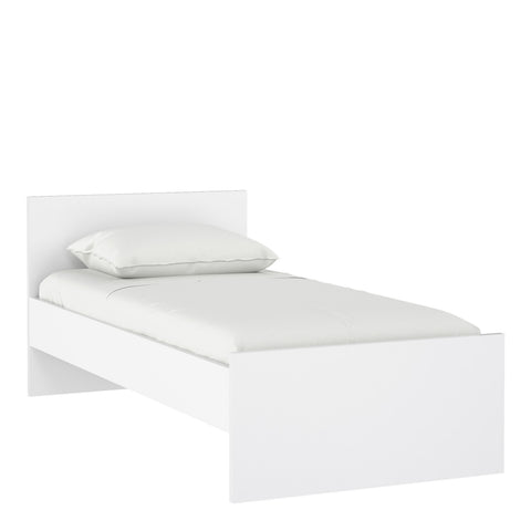 Naia Single Bed 3ft (90 x 190) in White High Gloss — front view
