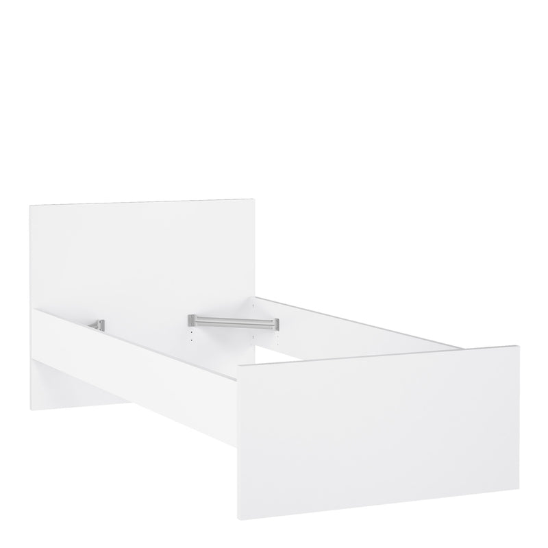 Naia Single Bed 3ft (90 x 190) in White High Gloss — detail view