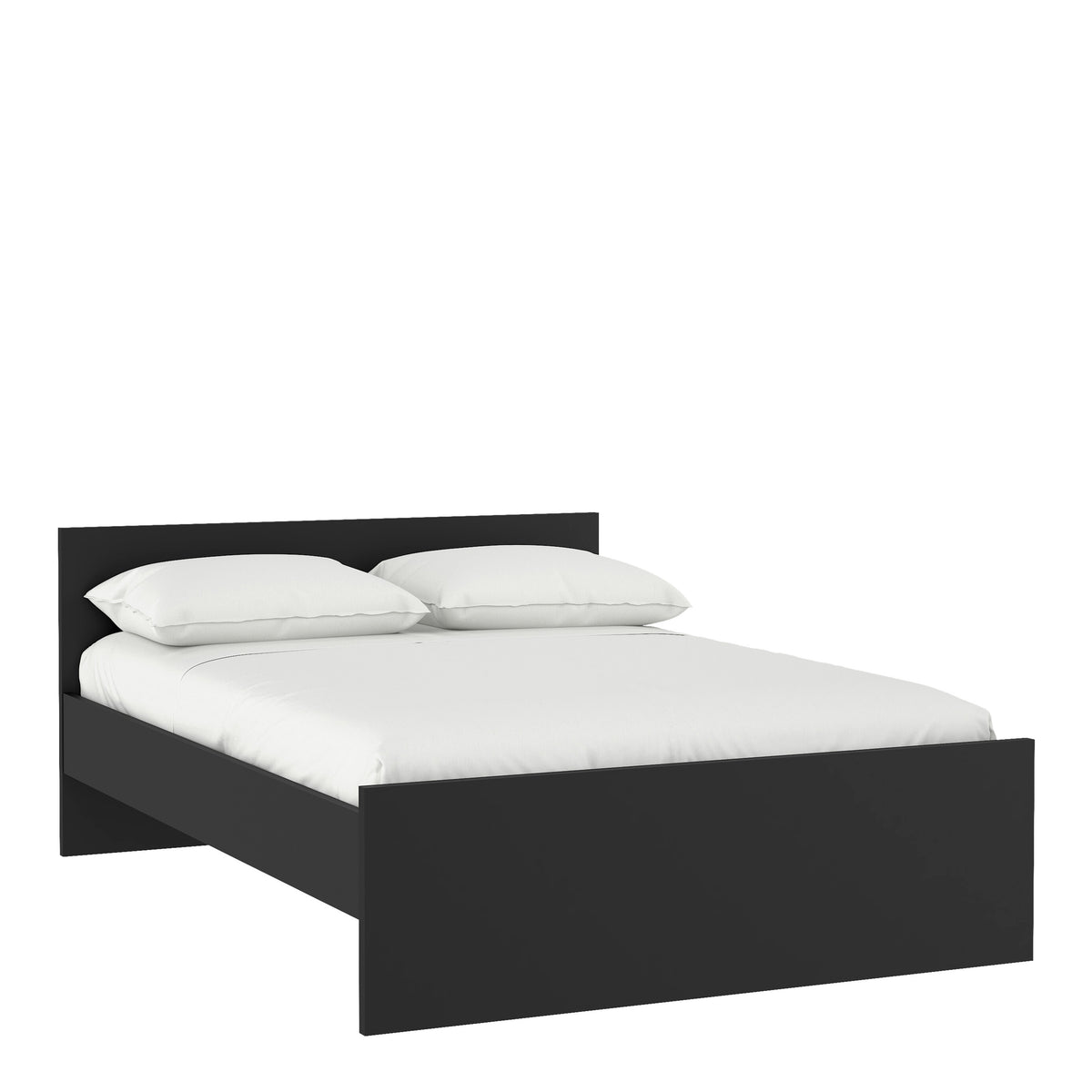 Naia Double Bed 4ft6 (140 x 190) in Black Matt — front view