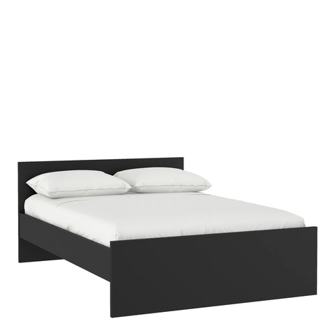 Naia Double Bed 4ft6 (140 x 190) in Black Matt — front view