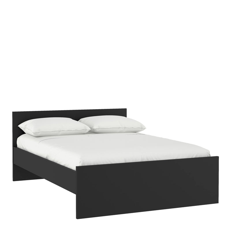 Naia Double Bed 4ft6 (140 x 190) in Black Matt — front view
