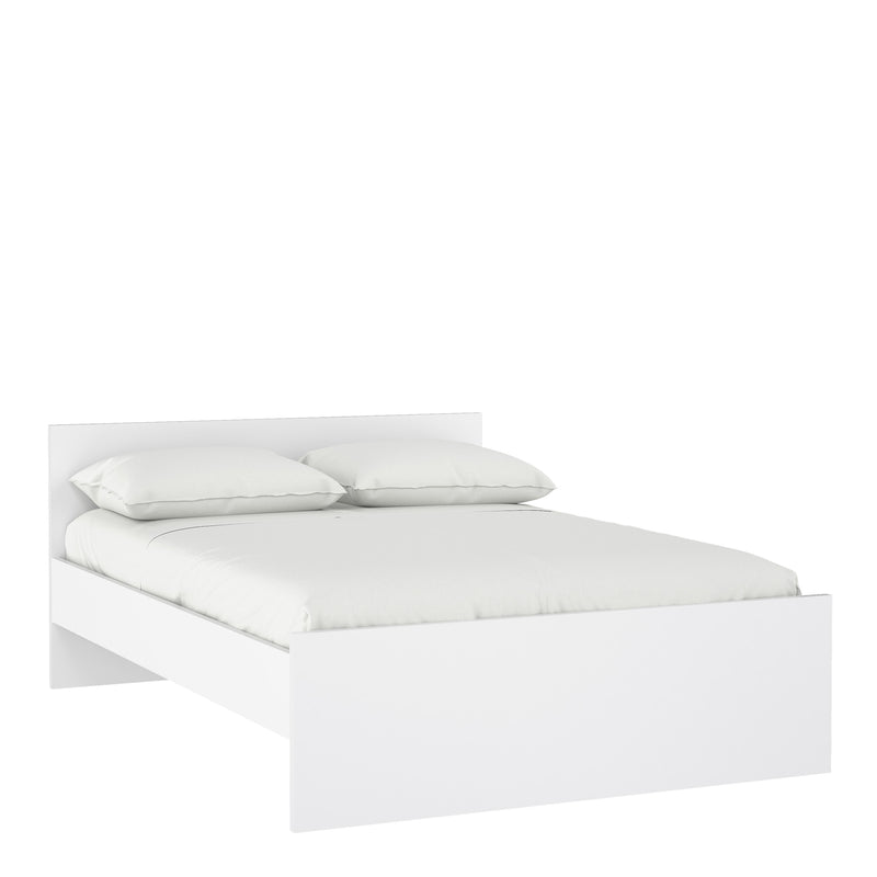Naia Double Bed 4ft6 (140 x 190) in White High Gloss — front view