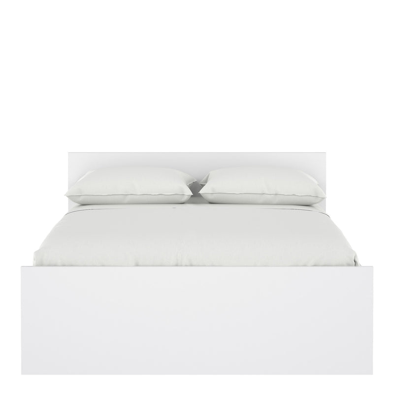 Naia Double Bed 4ft6 (140 x 190) in White High Gloss — side angle