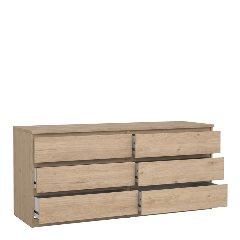 Naia Wide Chest of 6 Drawers (3+3) in Jackson Hickory Oak — alternative angle