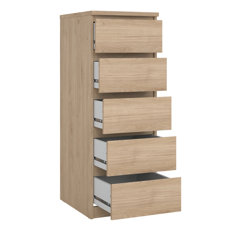Naia Narrow Chest of 5 Drawers in Jackson Hickory Oak — alternative angle