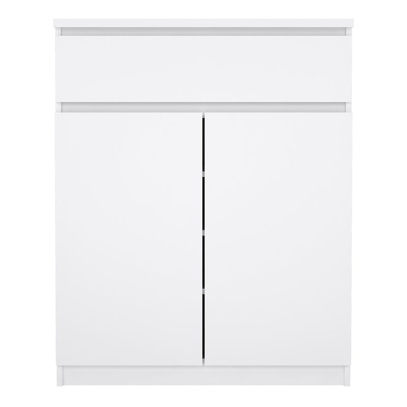 Naia Sideboard 1 Drawer 2 Doors in White High Gloss — side angle