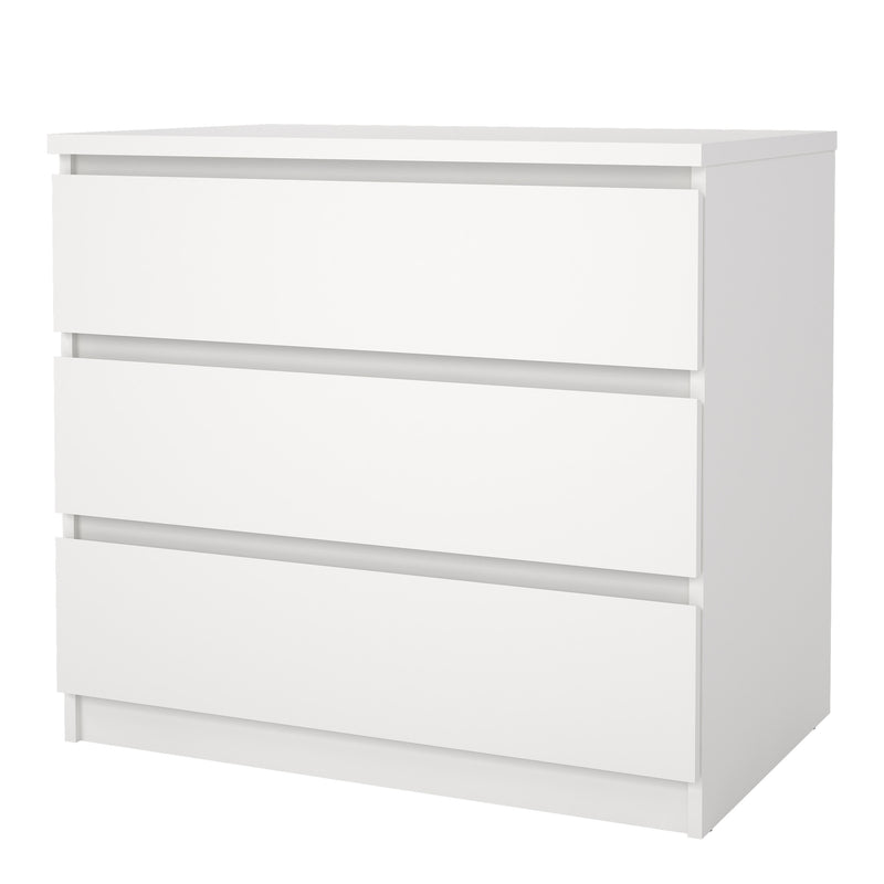 Naia Chest of 3 Drawers in White — detail view