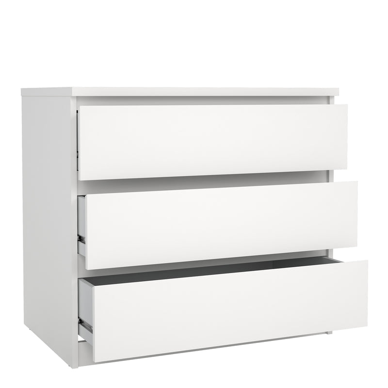 Naia Chest of 3 Drawers in White — alternative angle