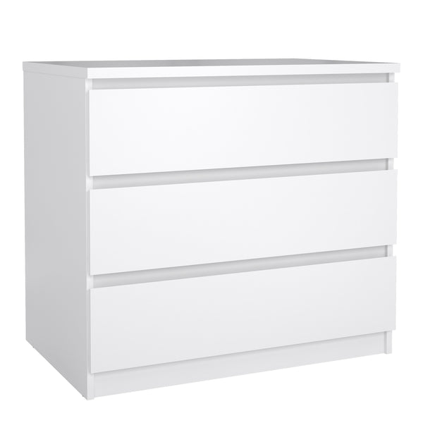 Naia Chest of 3 Drawers in White High Gloss