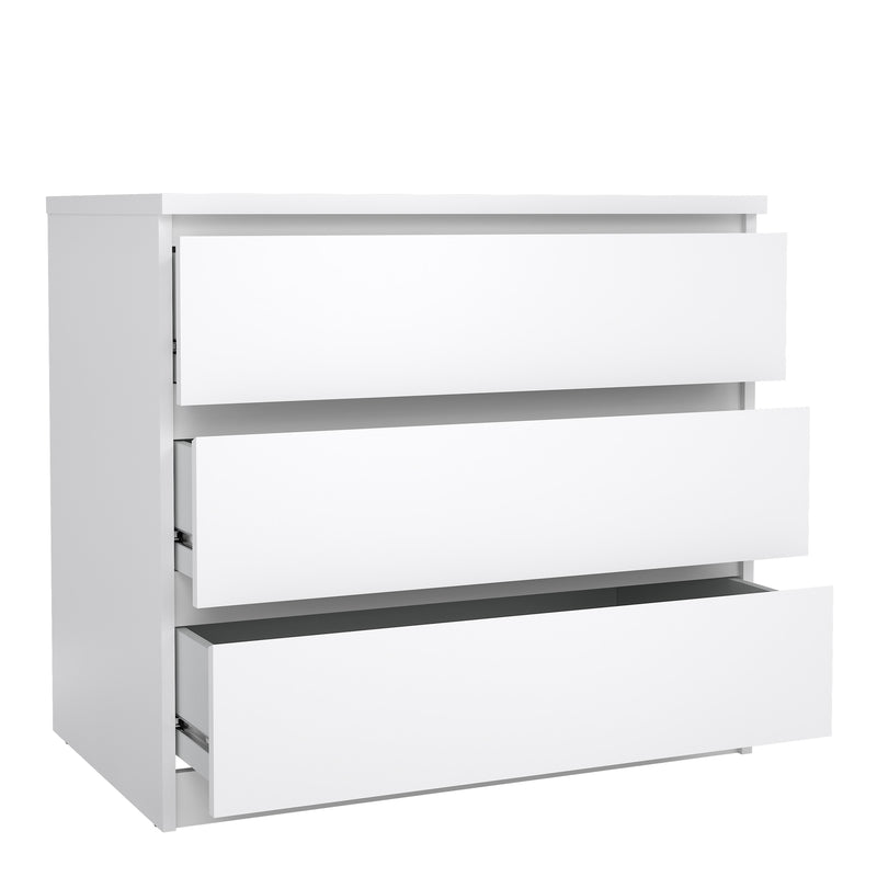 Naia Chest of 3 Drawers in White High Gloss — alternative angle