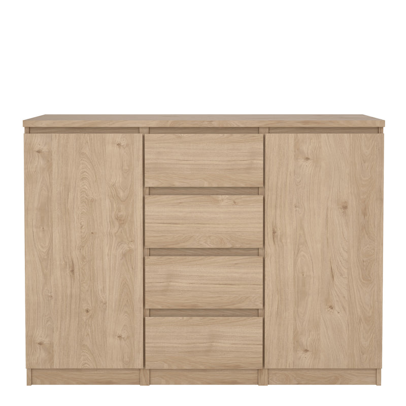 Naia Sideboard  4 Drawers 2 Doors in Jackson Hickory Oak — side angle
