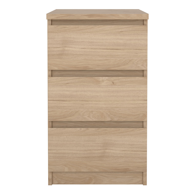 Naia Bedside 3 Drawers in Jackson Hickory Oak — side angle