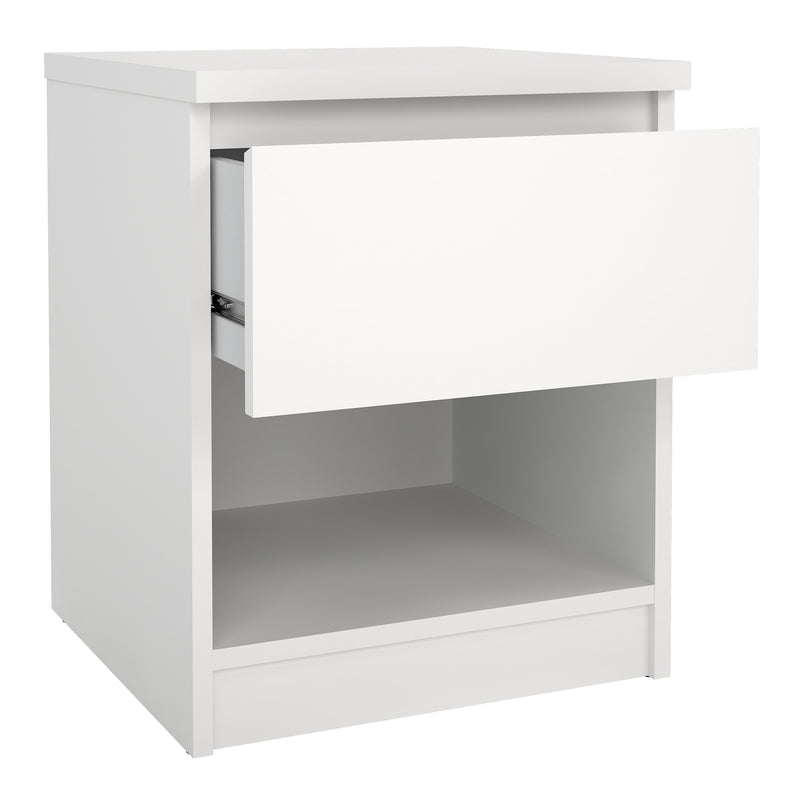 Naia Bedside 1 Drawer 1 Shelf in White — alternative angle