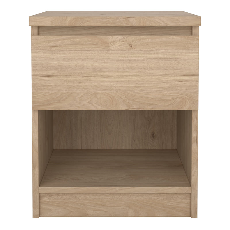 Naia Bedside 1 Drawer 1 Shelf in Jackson Hickory Oak — side angle