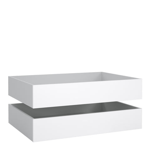Naia Set of 2 Underbed Drawers (for Single or Double Beds) in White High Gloss — front view