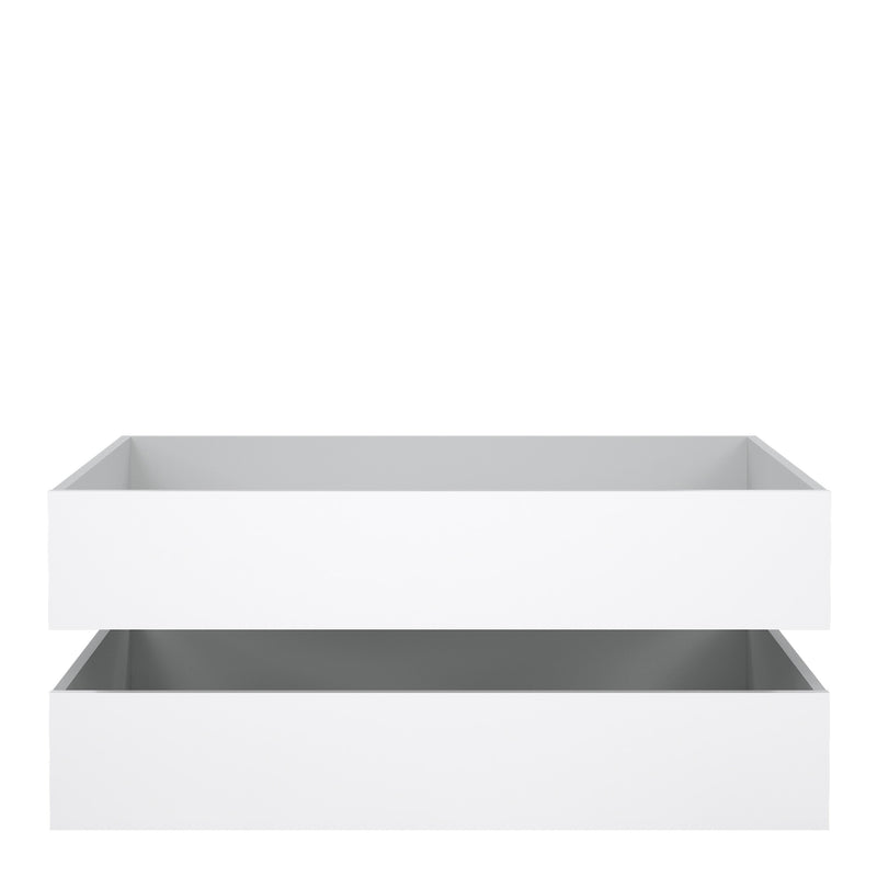 Naia Set of 2 Underbed Drawers (for Single or Double Beds) in White High Gloss — side angle