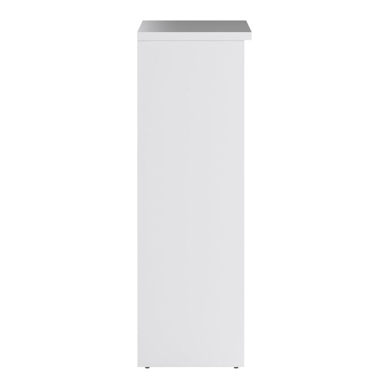 Naia Shoe Cabinet with 2 Flip Down Doors 1 Door and 1 Drawer in White High Gloss — alternative angle