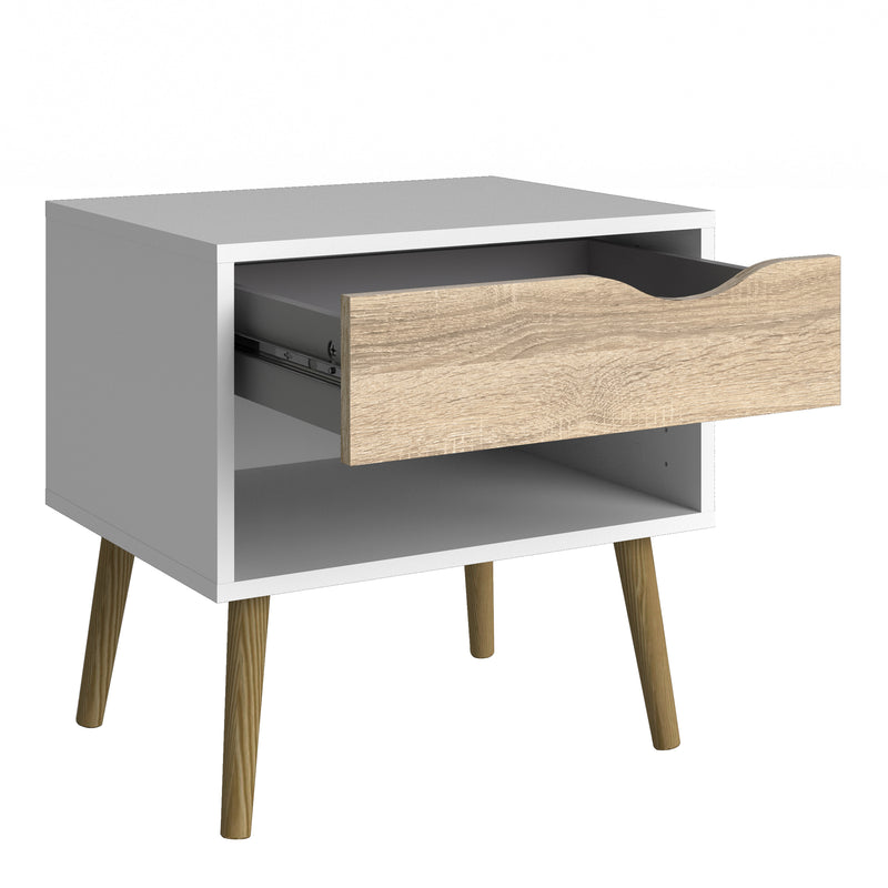 Oslo 4 Piece Bedroom Set White & Oak — detail view