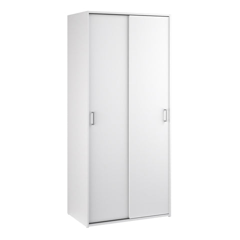 Space Wardrobe 2 Sliding Doors in White 1750 — front view