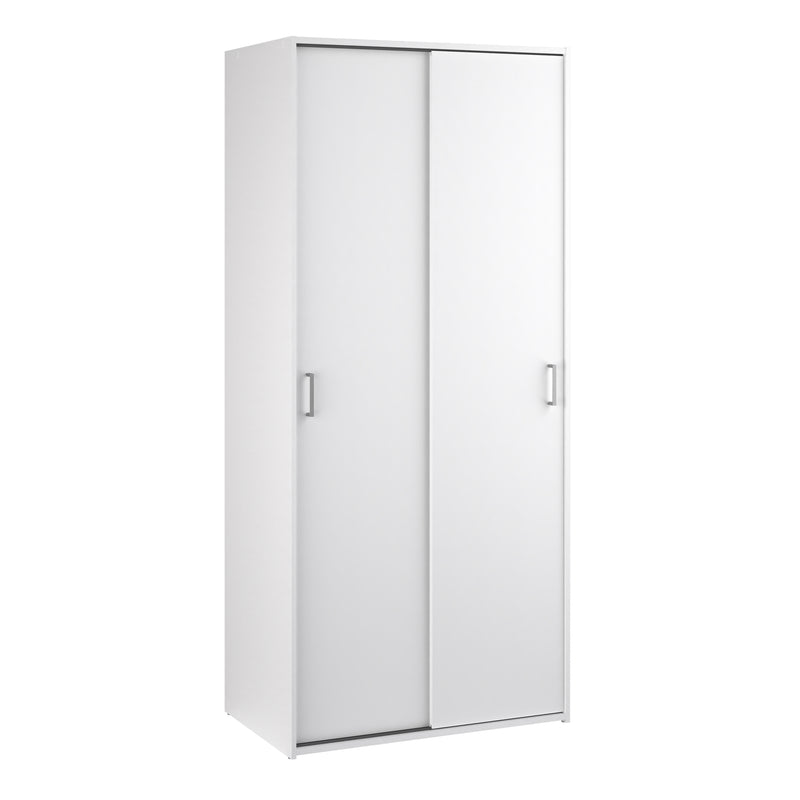 Space Wardrobe 2 Sliding Doors in White 1750 — front view