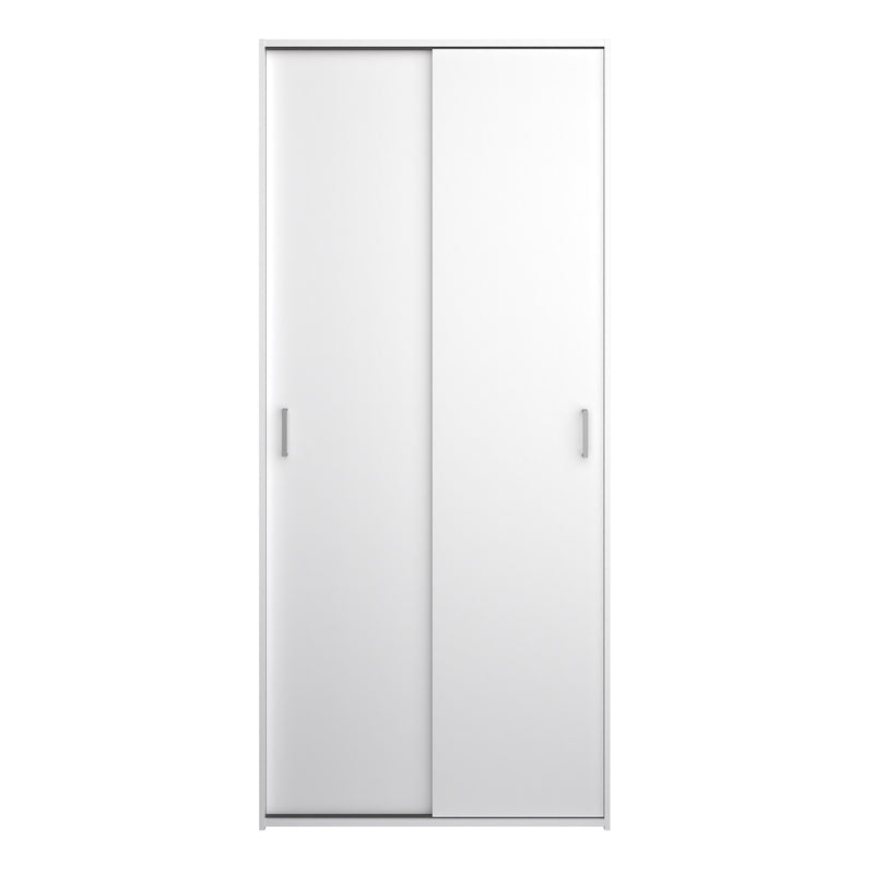 Space Wardrobe 2 Sliding Doors in White 1750 — side angle