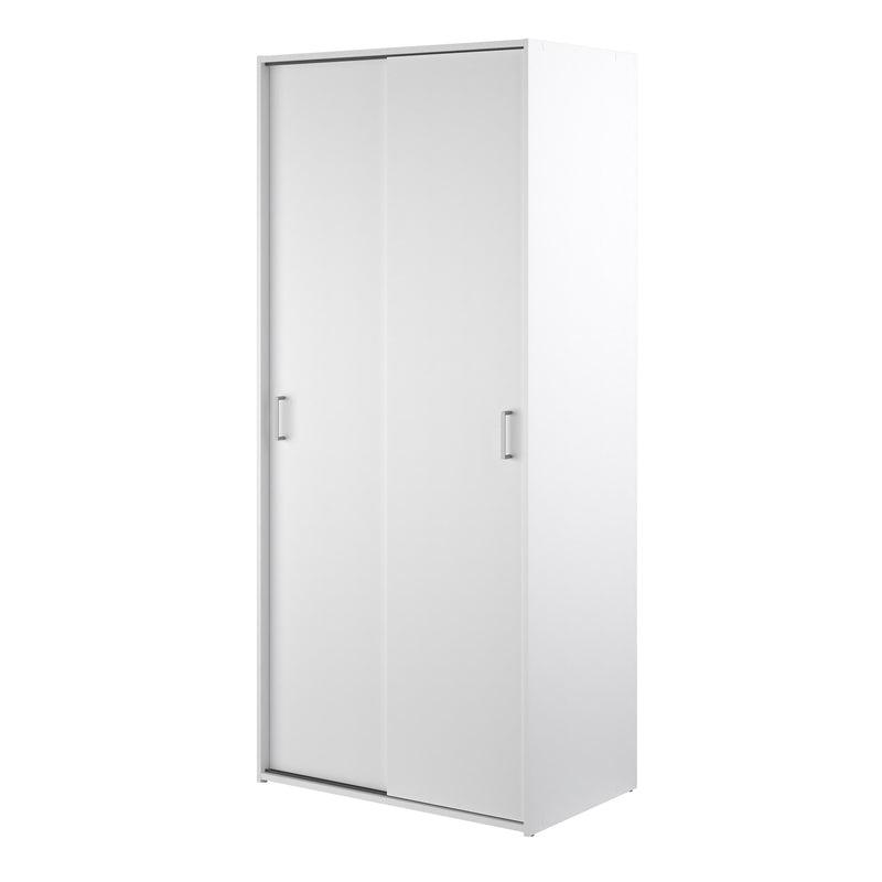 Space Wardrobe 2 Sliding Doors in White 1750 — detail view