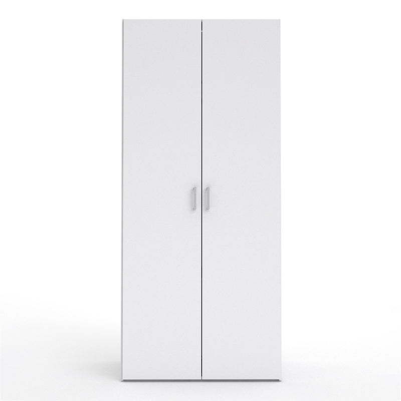 Space Wardrobe 2 Doors White 1750 — side angle