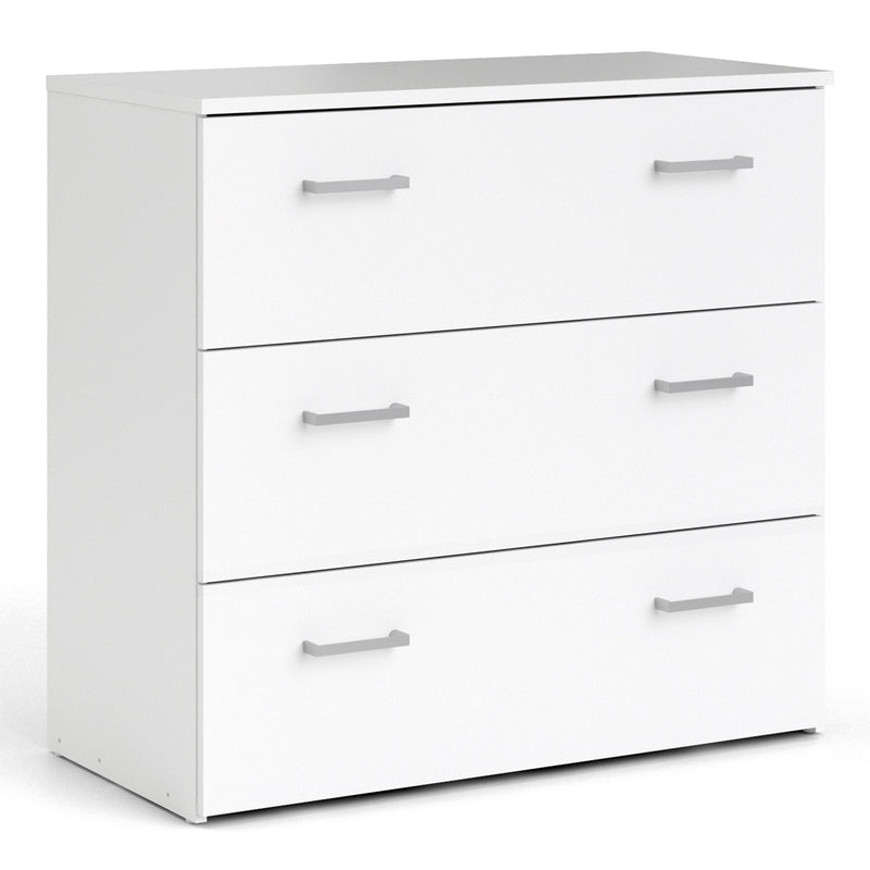 Space Chest of 3 Drawers in White — front view
