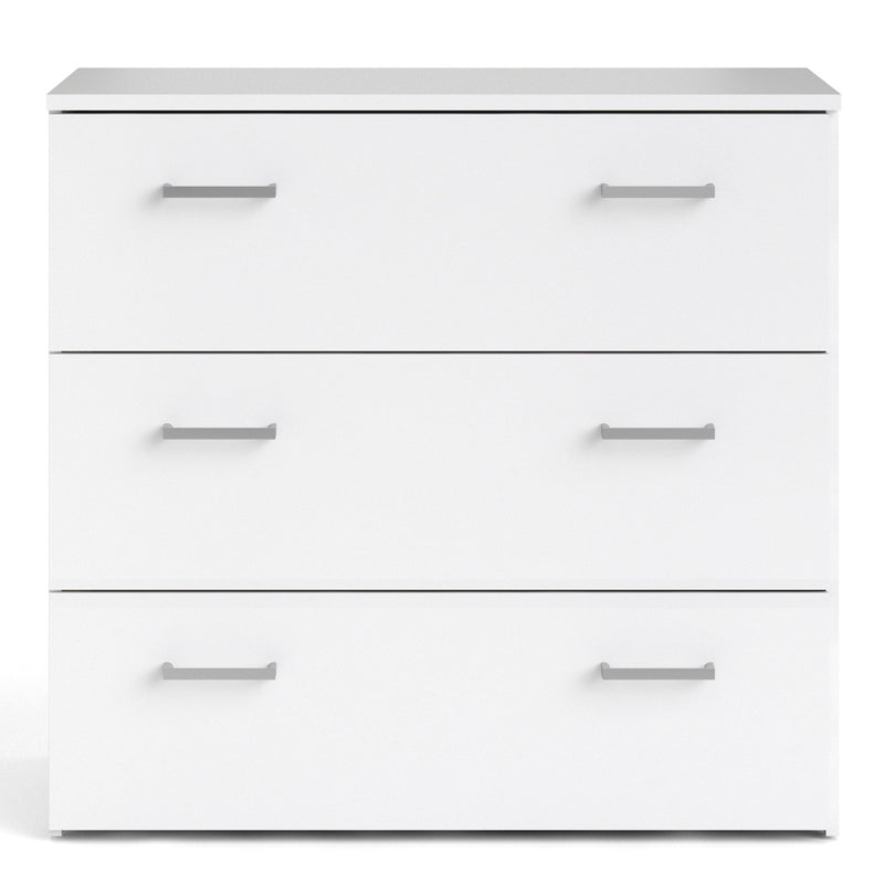Space Chest of 3 Drawers in White — side angle