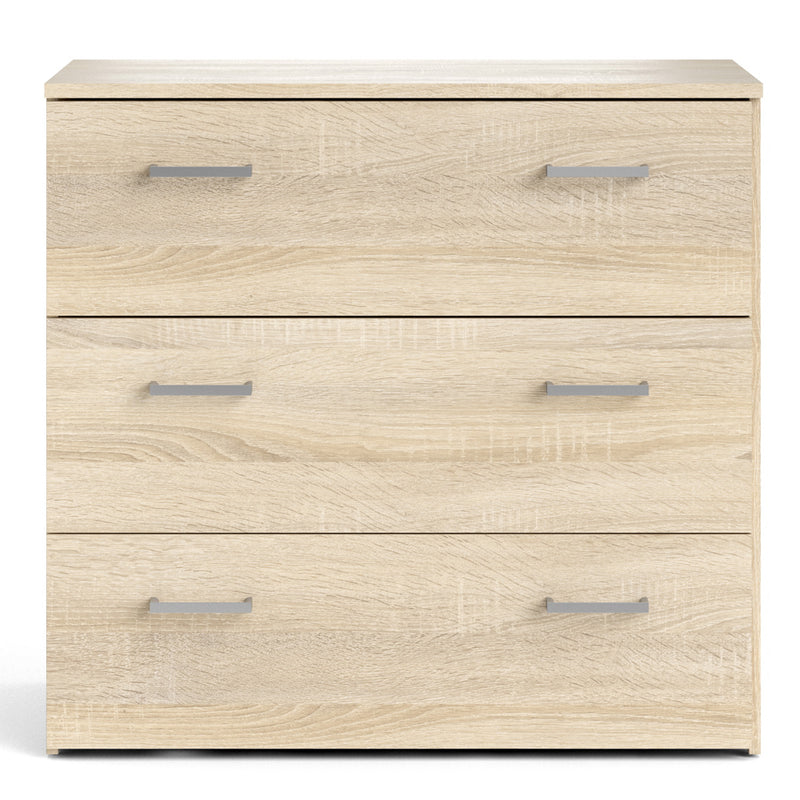 Space Chest of 3 Drawers in Oak — side angle