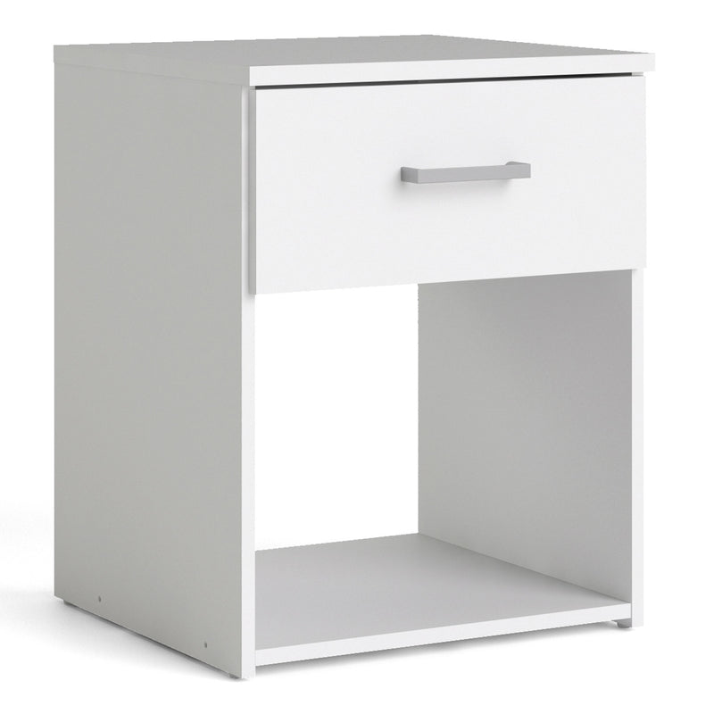 Space Bedside 1 Drawer in White — front view