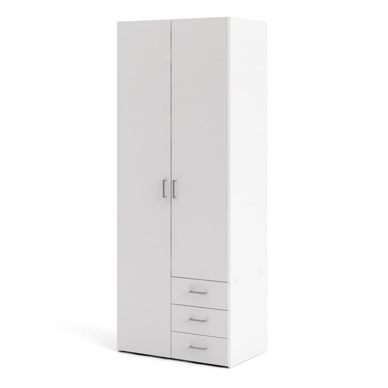 Space Wardrobe 2 Doors 3 Drawers in White 2000 — detail view
